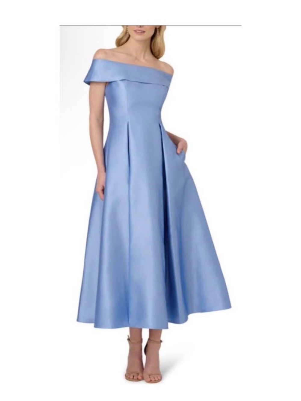 Adrienne Papell Blue Mikado dress